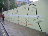 photogrpah of hoardings outside Nottingham Contemporaray building site